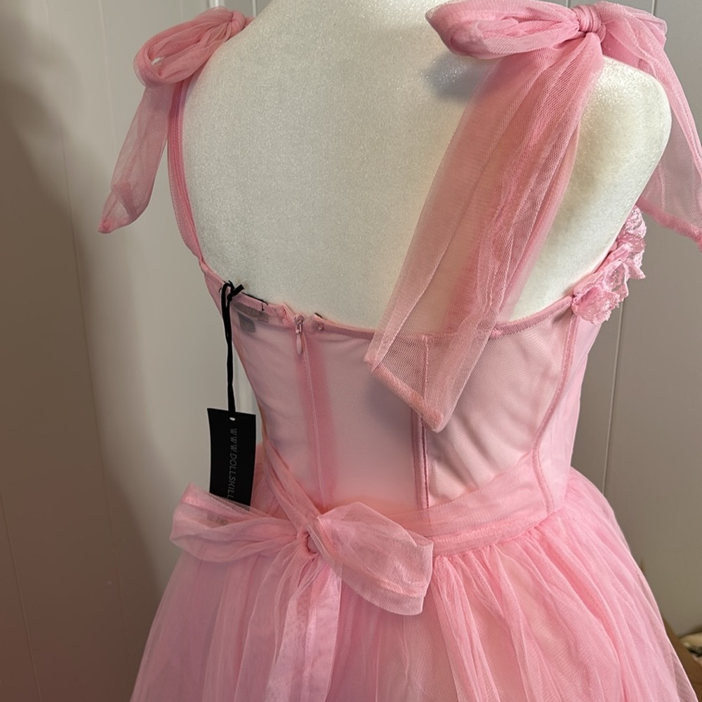 NWT Dolls Kill Widow Dance With Death Sleeveless Maxi Dress - Pink - Picture 12 of 16